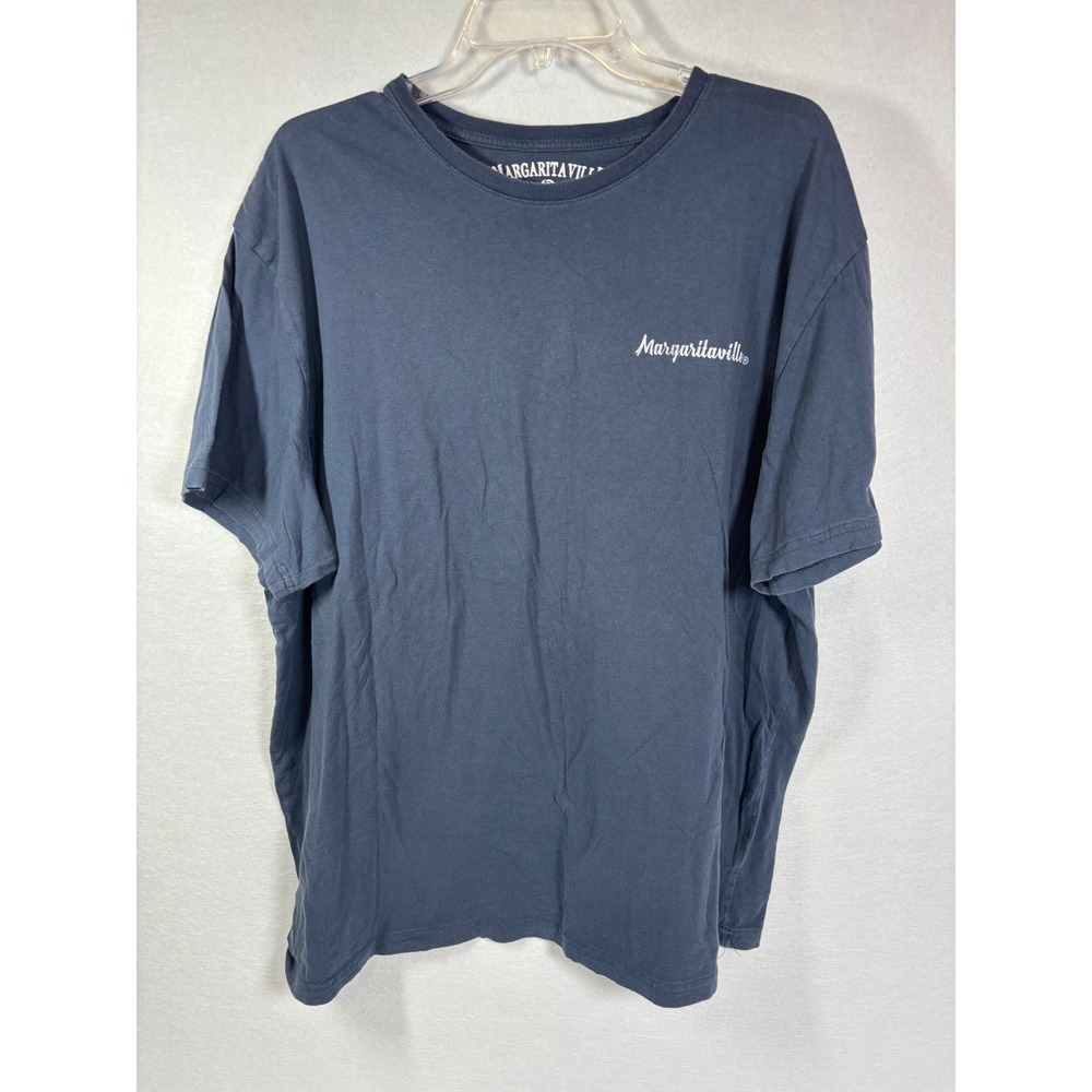 Margaritaville Mens XXL Blue Long Board Contest Surfer Graphic T-Shirt Cotton